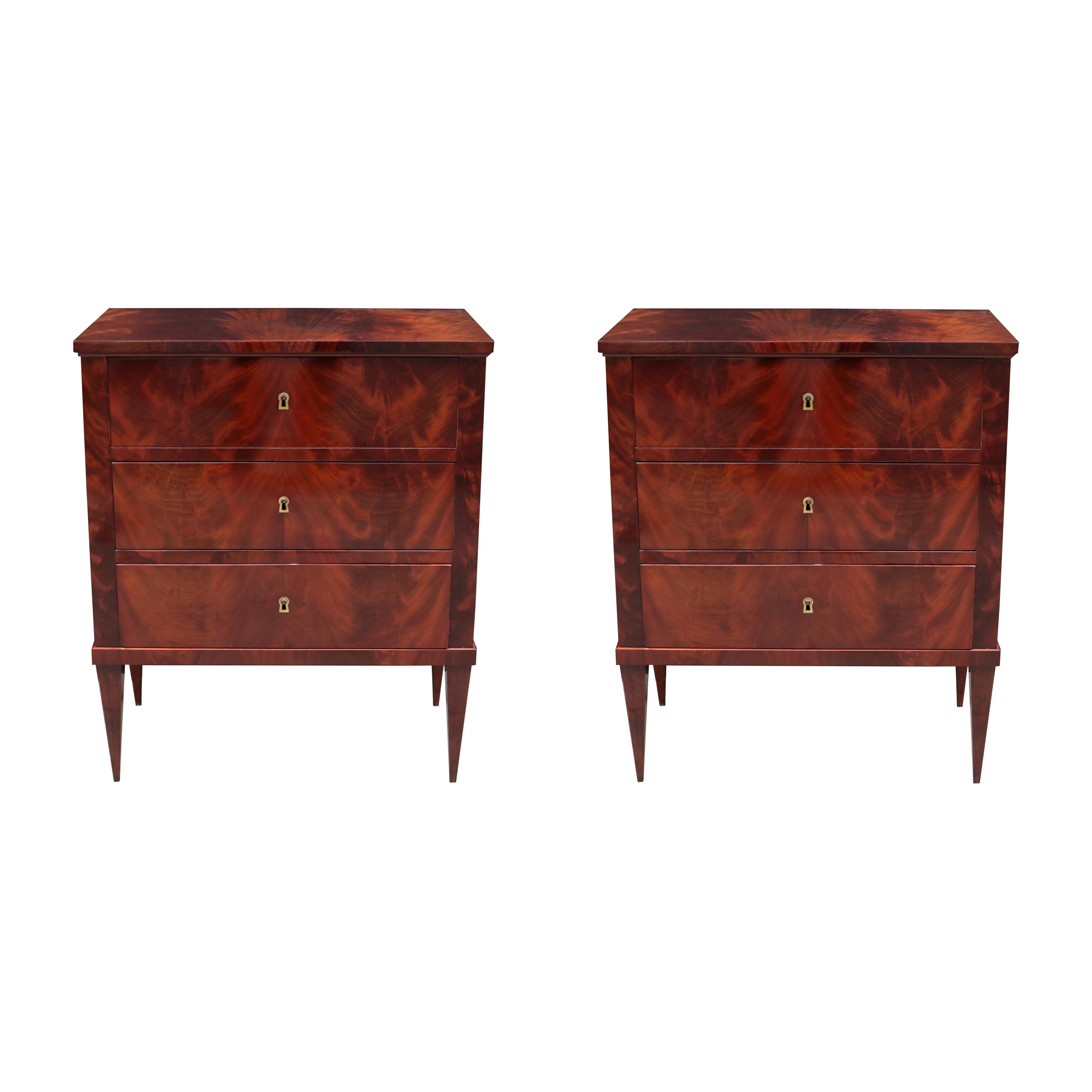 Pair of Italian Neoclassical Bedside Chests