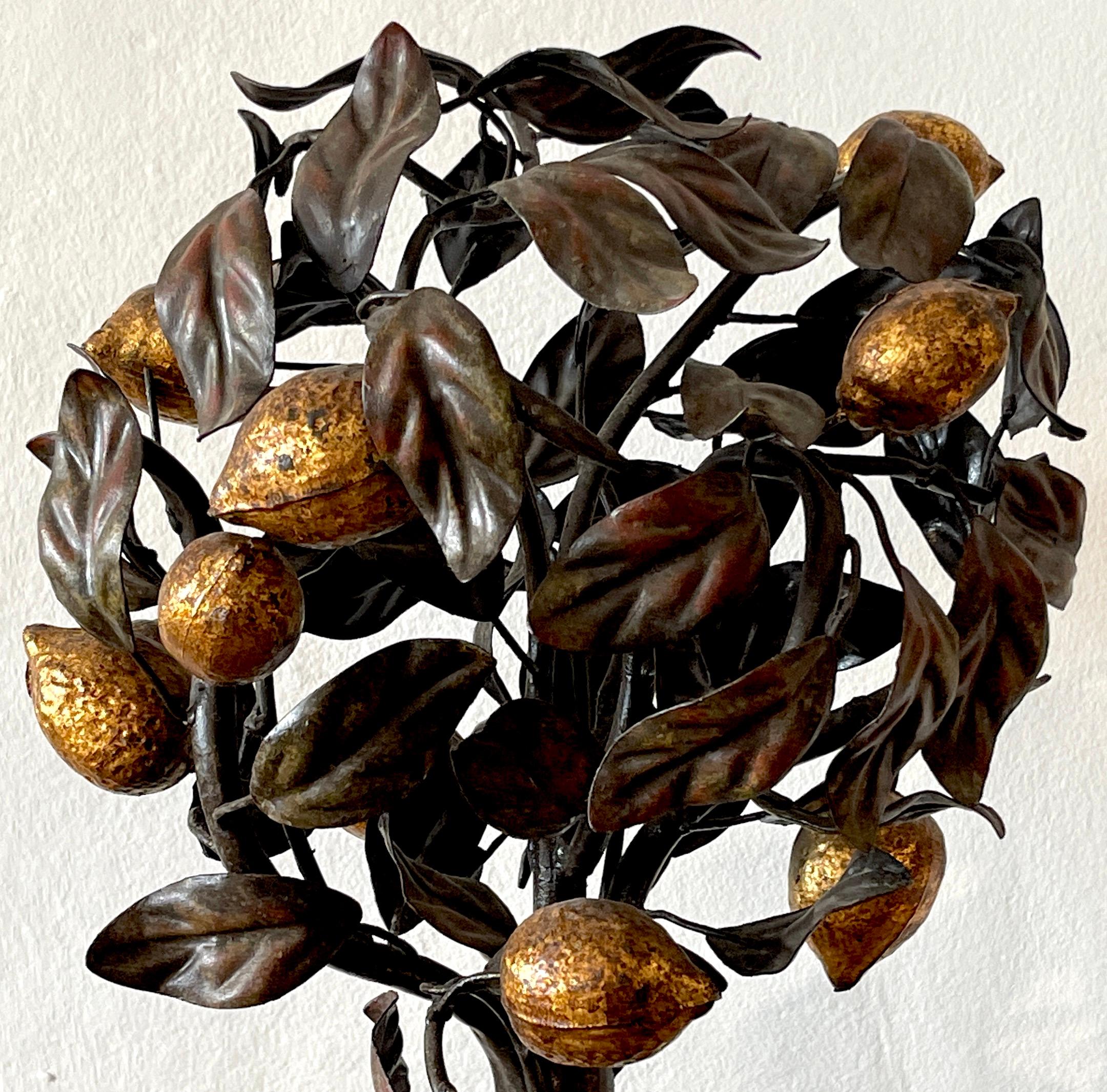 Pair of Italian Neoclassical Gilt and Patinated Tole Lemon Tree ...