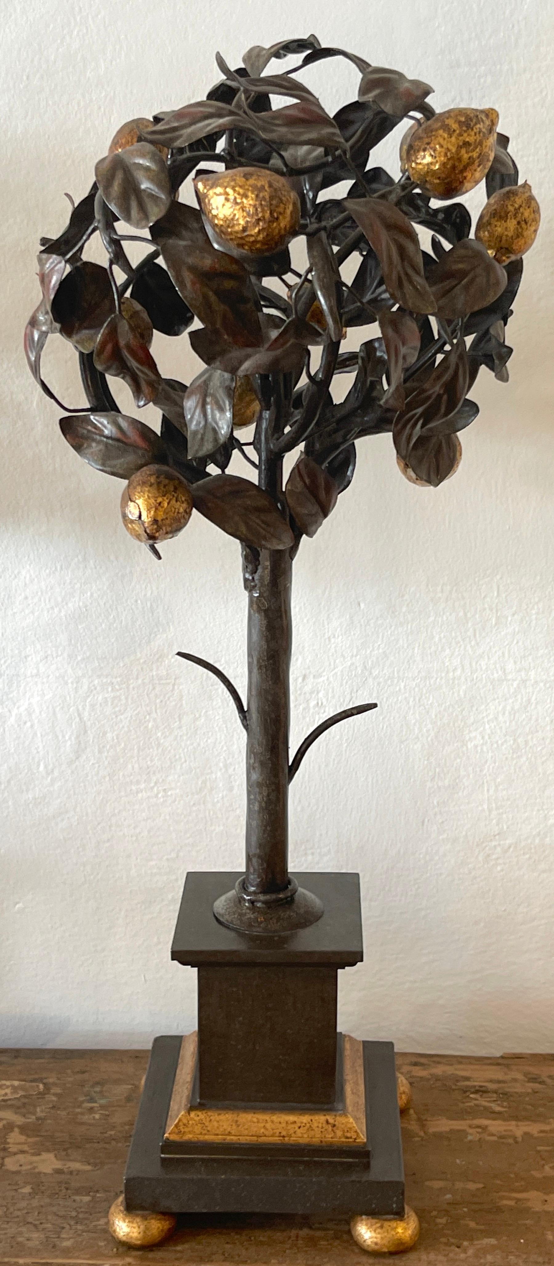Pair of Italian Neoclassical Gilt and Patinated Tole Lemon Tree ...