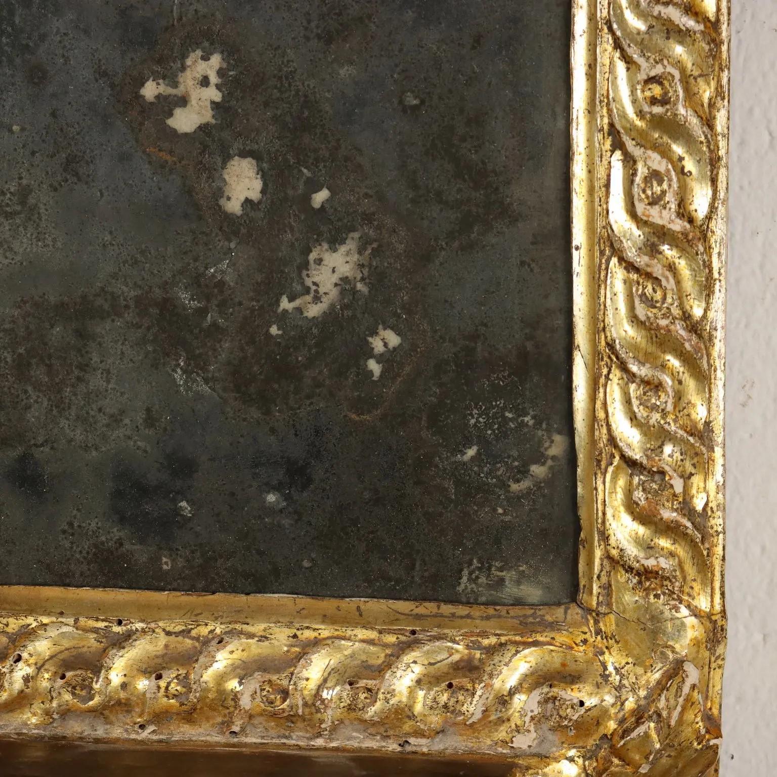 XVIIIe siècle Paire de miroirs italiens néoclassiques en bois doré, datant d'environ 1780 en vente