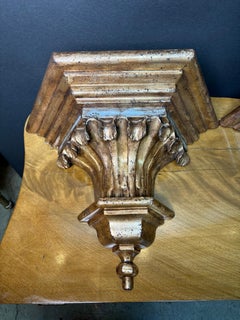 Pair of Italian Neoclassical Giltwood Style Wall Bracket Shelves