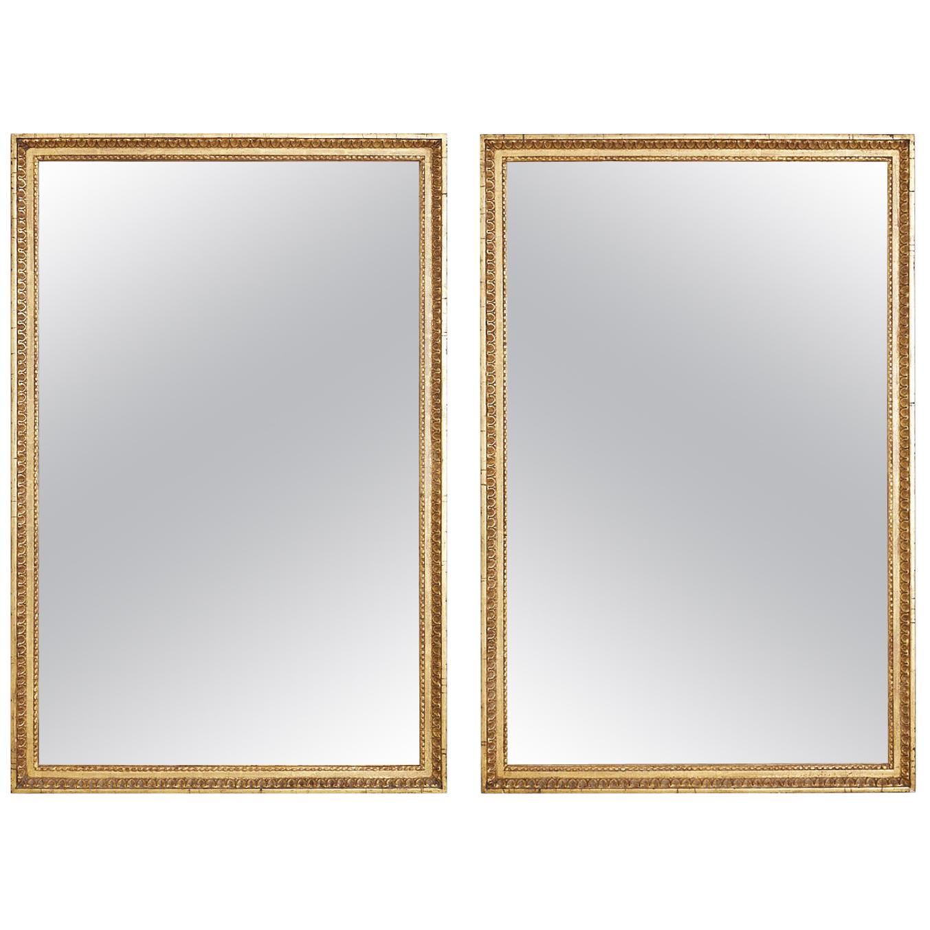 Pair of Italian Neoclassical Giltwood Wall Mirrors