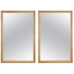Vintage Pair of Italian Neoclassical Giltwood Wall Mirrors