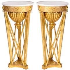 Antique Pair of Italian Neoclassical Guéridons or Side Tables Tuscany, 1830