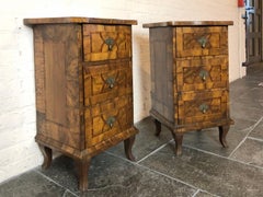 Pair of Italian Neoclassical Late 18th Century Inlaid Comodini or Night Stands