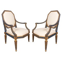Pair of Italian Neoclassical Painted Armchairs