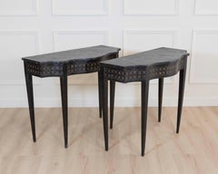 Pair of Italian Neoclassical Painted Console Tables, Late 19th Century