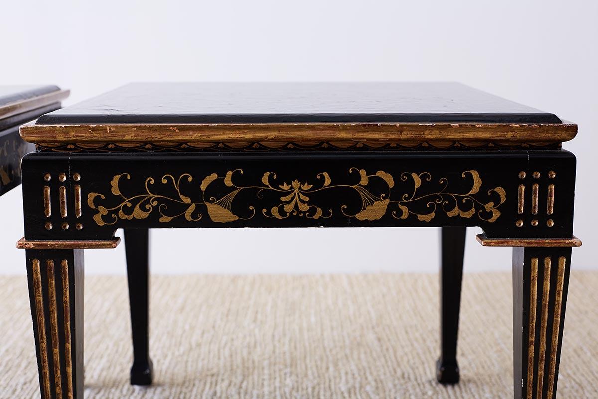 Pair of Italian Neoclassical Parcel-Gilt Lacquered Drink Tables 7