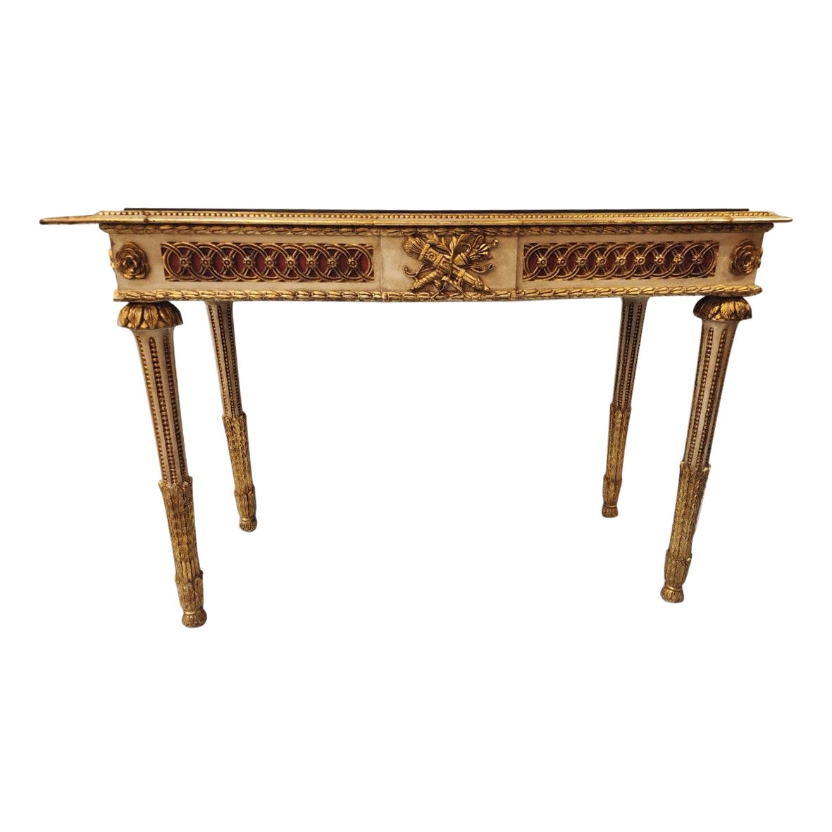 Pair of Italian Neoclassical Partial Gilt Console Table