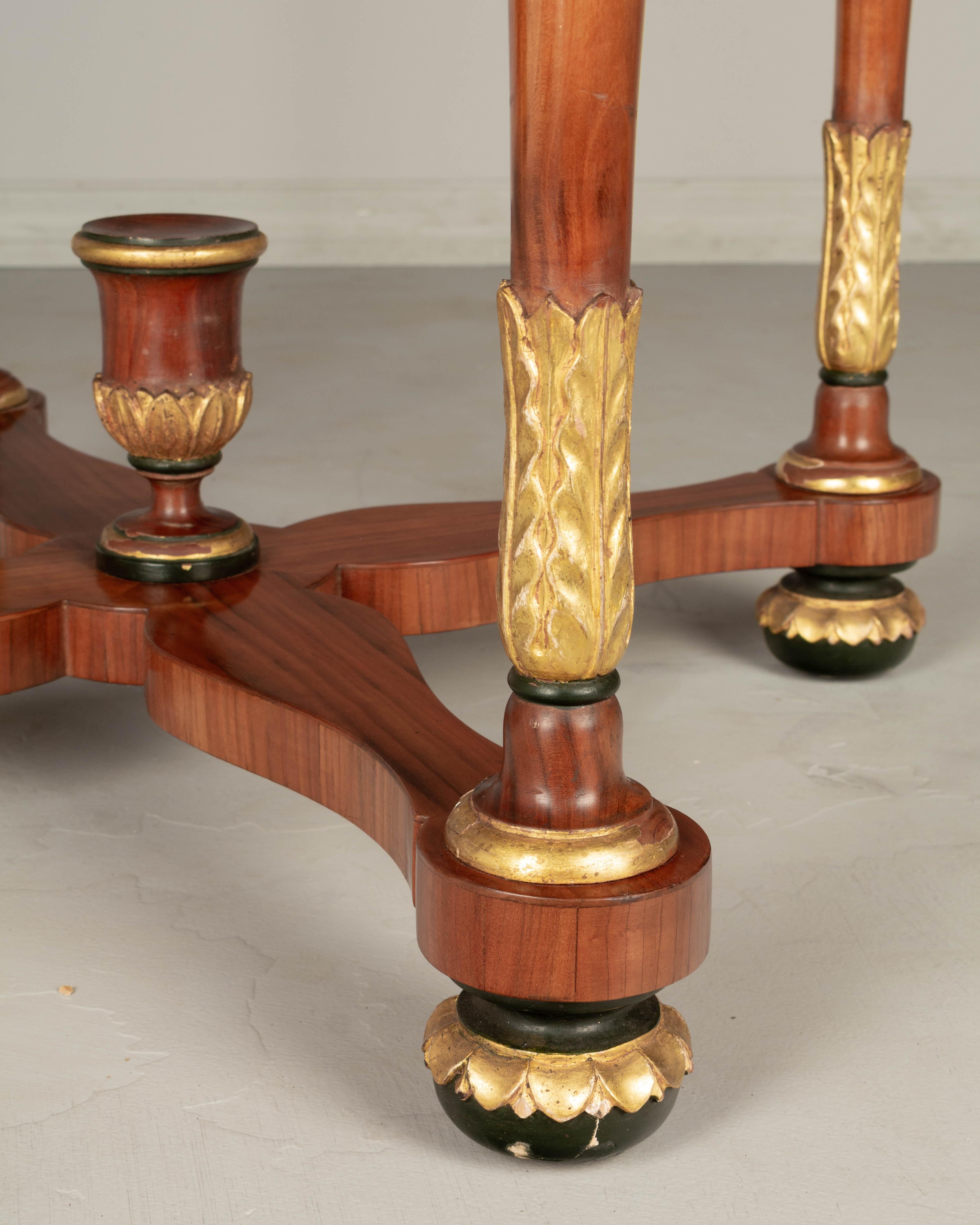 Pair of Italian Neoclassical Scagliola Top Center Tables For Sale 5