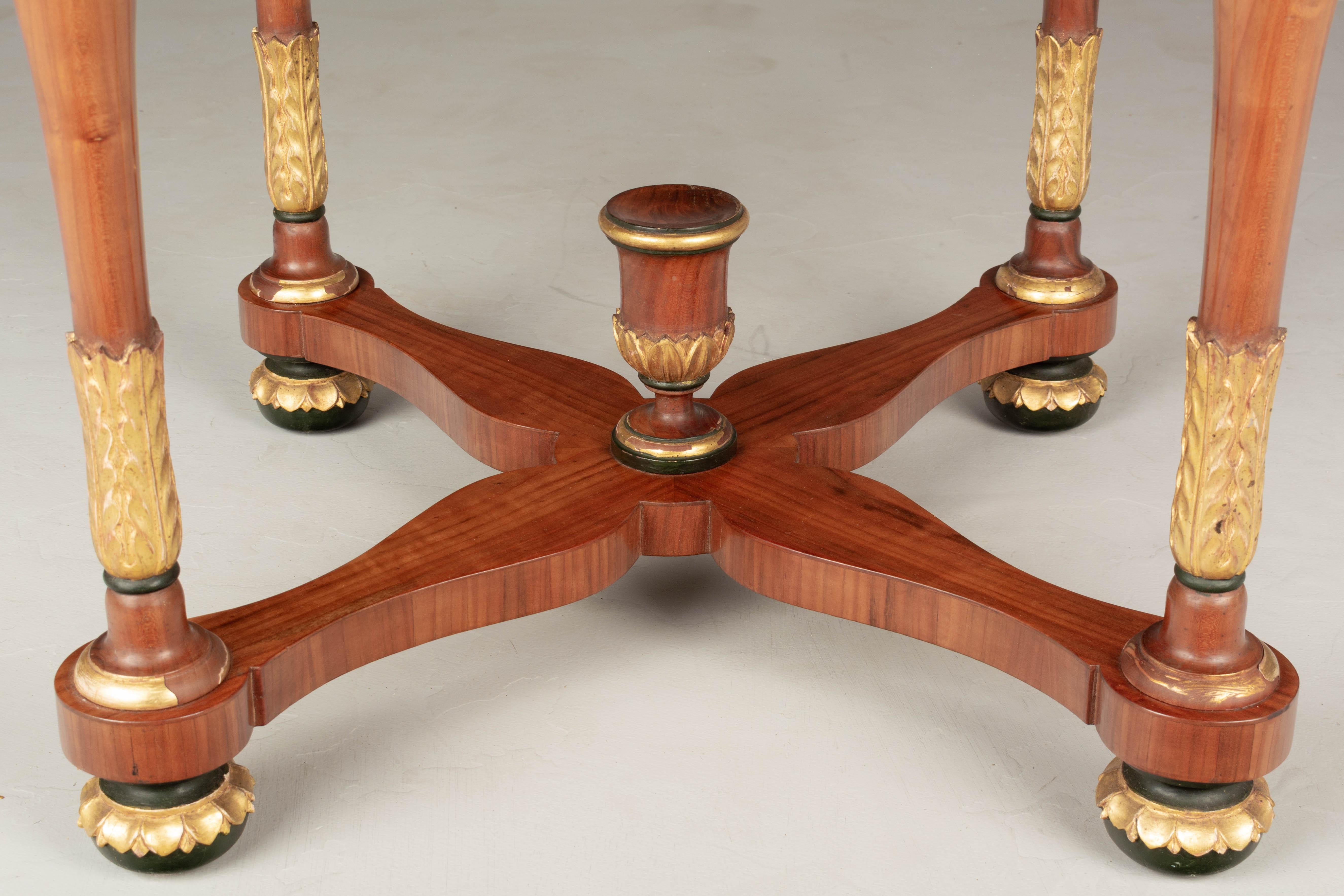Pair of Italian Neoclassical Scagliola Top Center Tables For Sale 2
