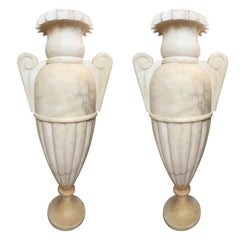 Pair Of Italian Neoclassical Style Alabaster Urn Lamps