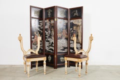 Pair of Italian Neoclassical Style Backless Hall Chairs