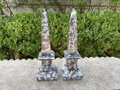 Pair Of Italian Neoclassical Style Marble Obelisks