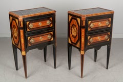Pair of Italian Neoclassical Style Marquetry Side Tables