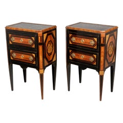 Pair of Italian Neoclassical Style Marquetry Side Tables