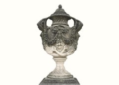 Pair of Italian Neoclassical Style Monumental Stone Garden Vases