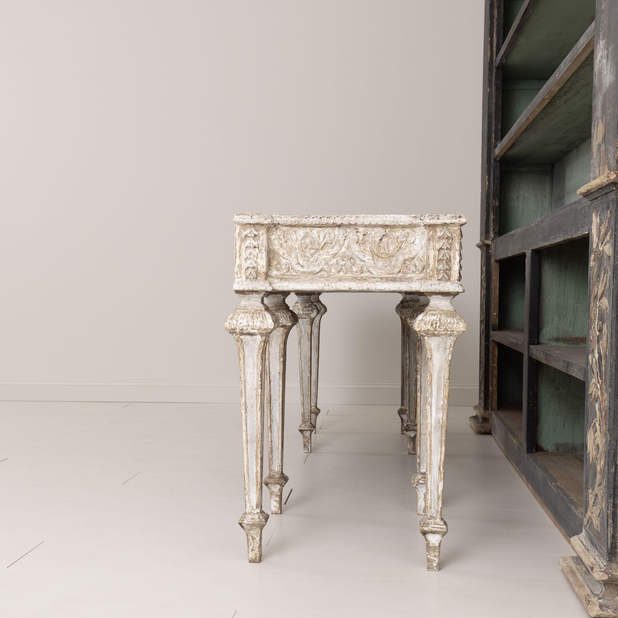 Pair of Italian Neoclassical Style Painted Console Tables 7