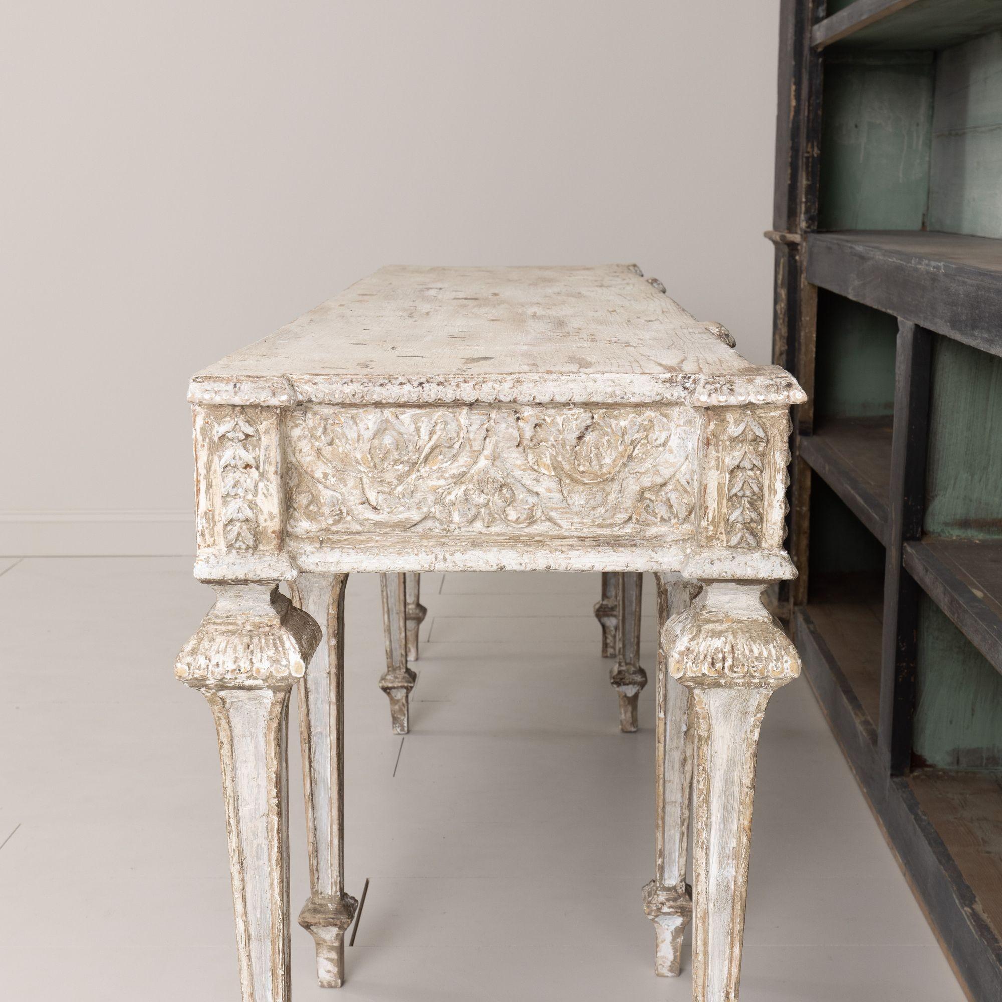 Pair of Italian Neoclassical Style Painted Console Tables 9