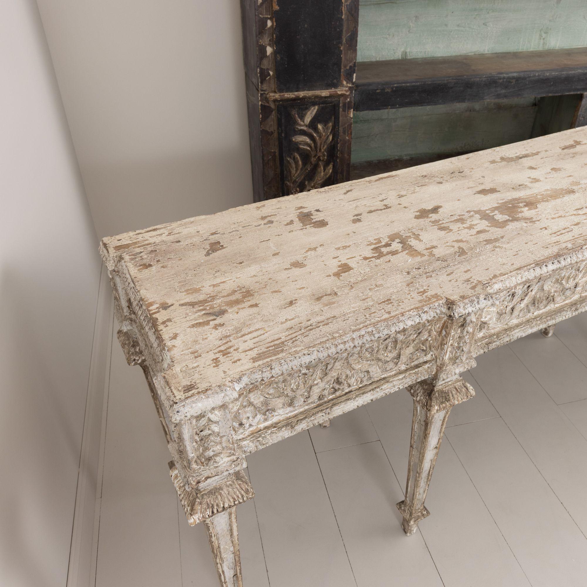 Pair of Italian Neoclassical Style Painted Console Tables 3