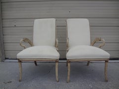 Pair of Italian Neoclassical Style Swan Chairs