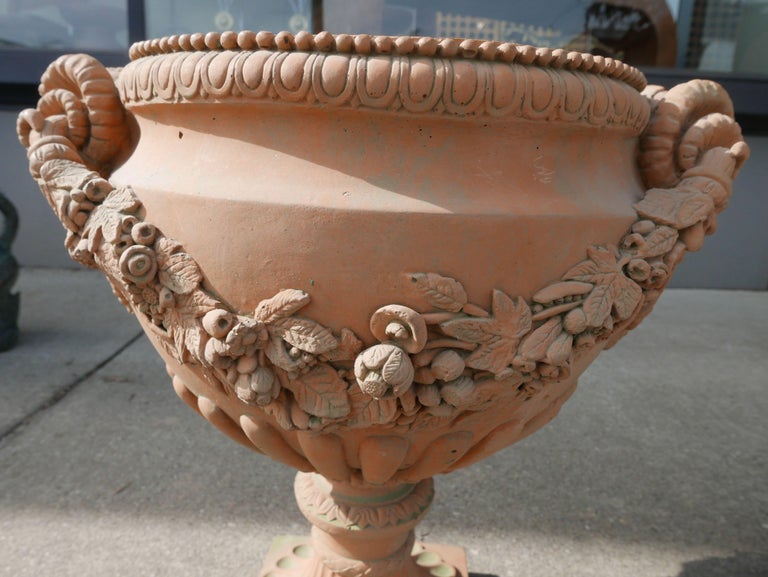Pair of Italian Neoclassical Style Terracotta Planters at 1stDibs
