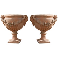 Pair of Italian Neoclassical Style Terracotta Planters