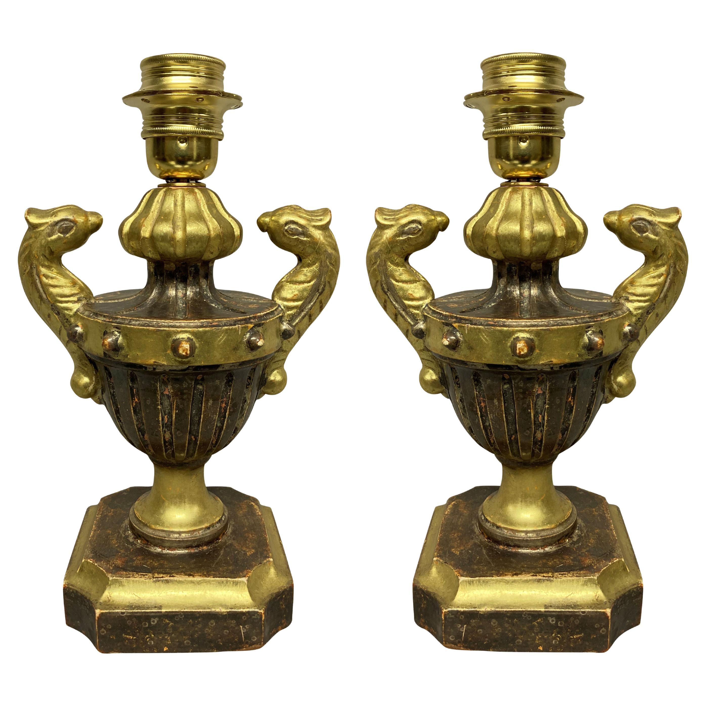 Pair of Italian Neoclassical Urn Lamps
