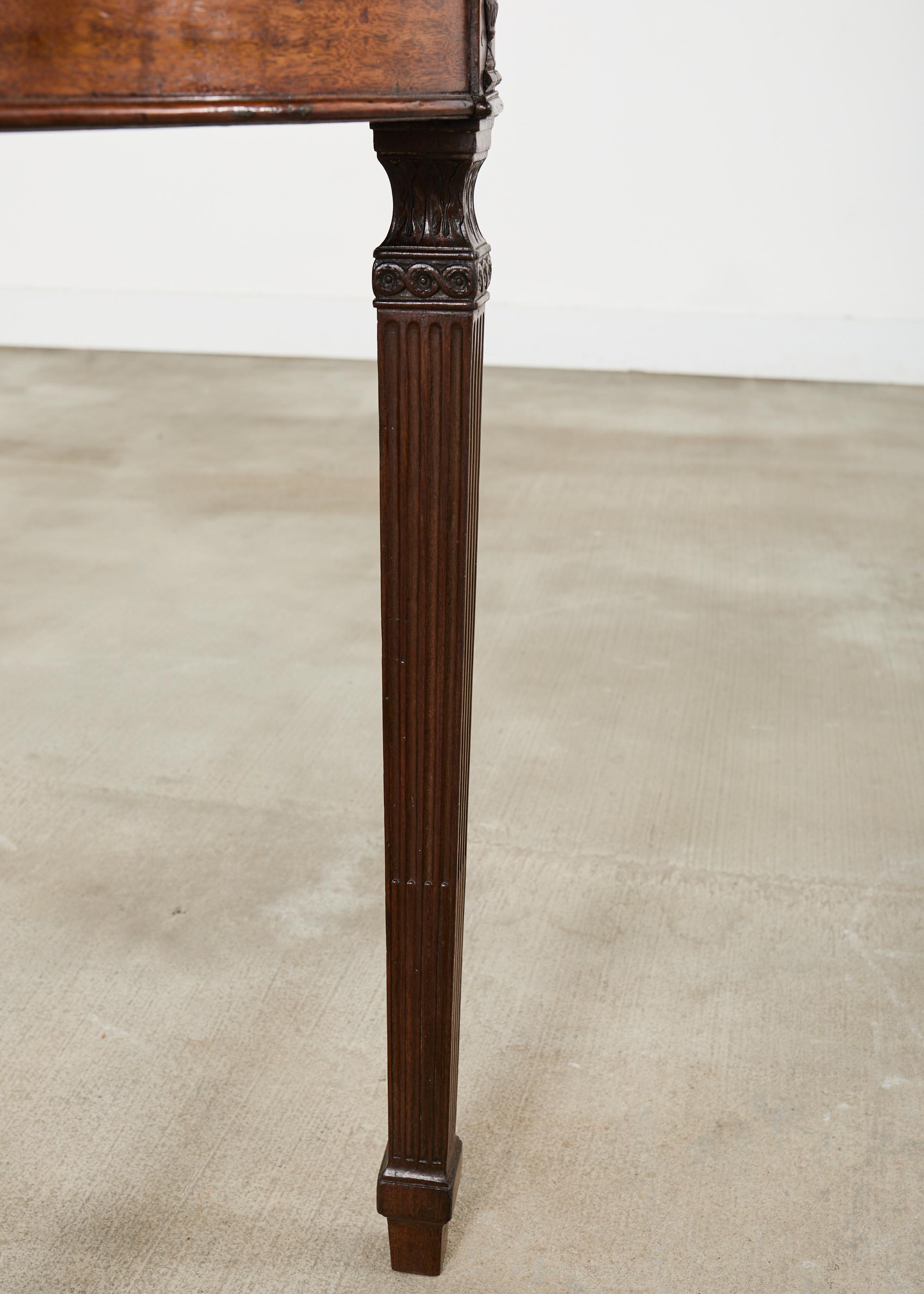 Pair of Italian Neoclassical Walnut Apollo Sunburst Demilunes For Sale 6