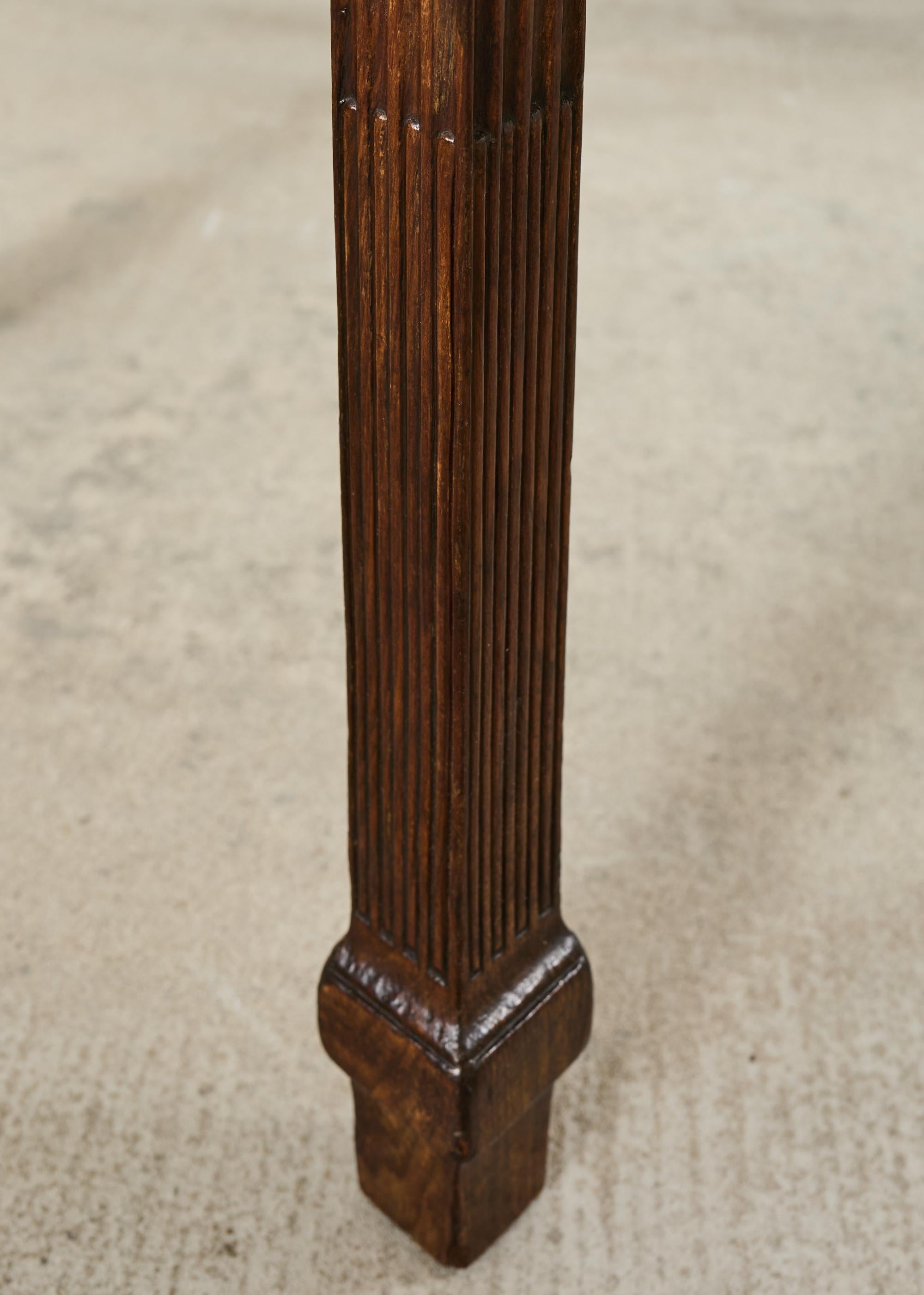 Pair of Italian Neoclassical Walnut Apollo Sunburst Demilunes For Sale 10