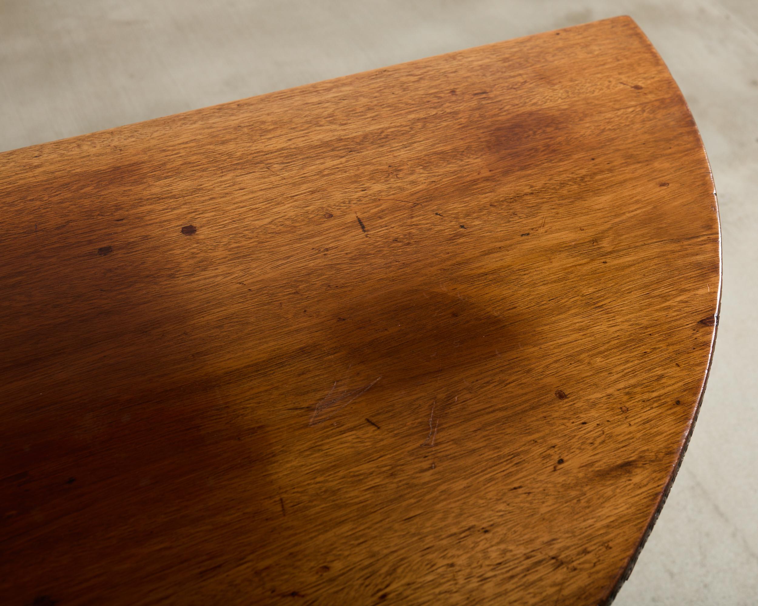 Pair of Italian Neoclassical Walnut Apollo Sunburst Demilunes For Sale 13