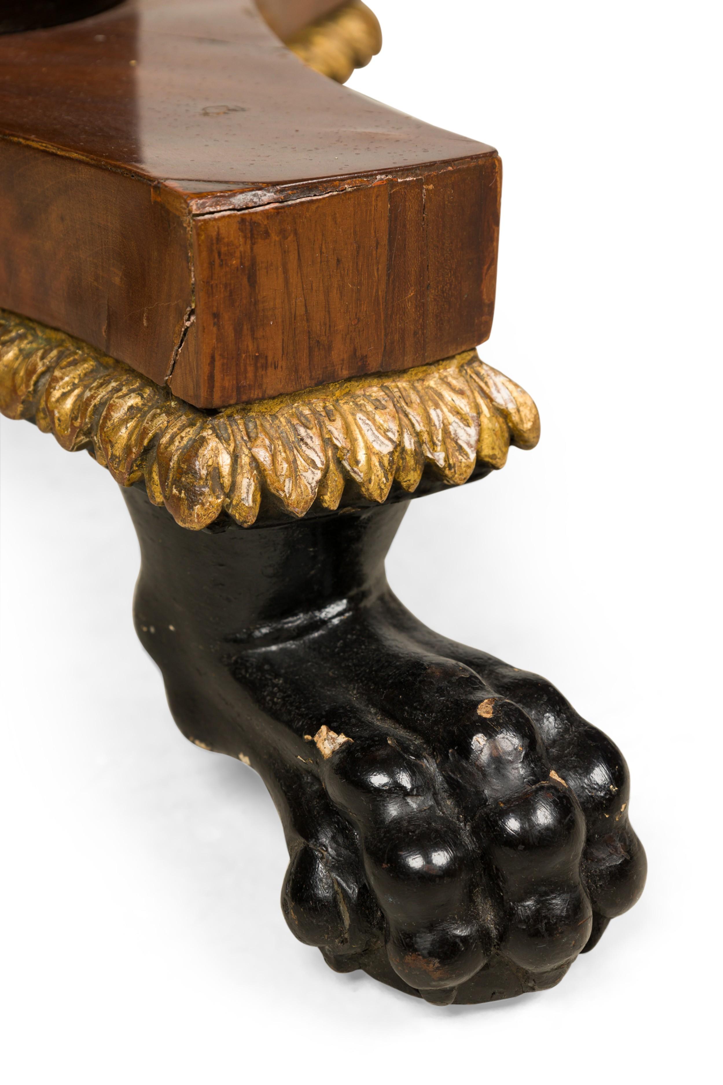 Pair of Italian Neoclassicalal Mahogany and Marble Gueirdon End Table For Sale 9