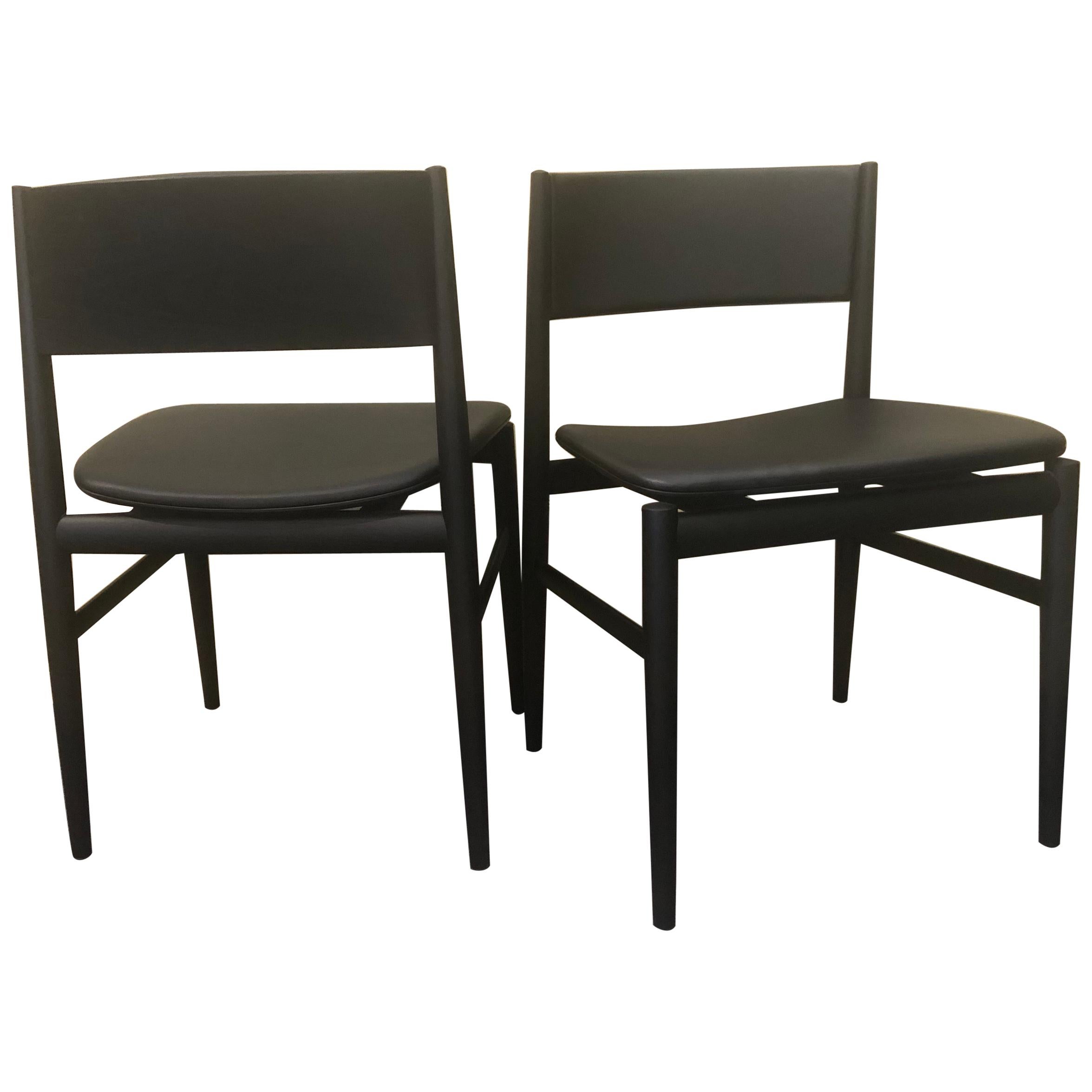 Paar italienische Sessel „Neve“ aus schwarzer Esche von Piero Lissoni für Porro