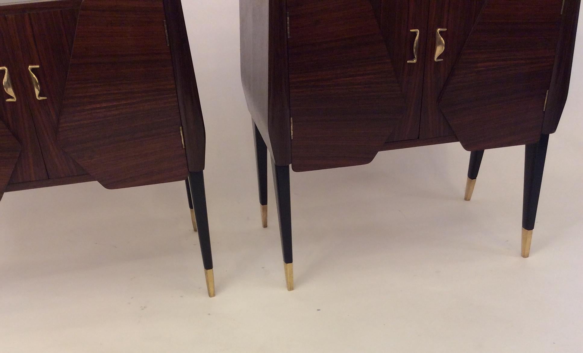 Pair of Italian Nightstands Attributed to Gio Ponti, 1950 In Good Condition In London, GB