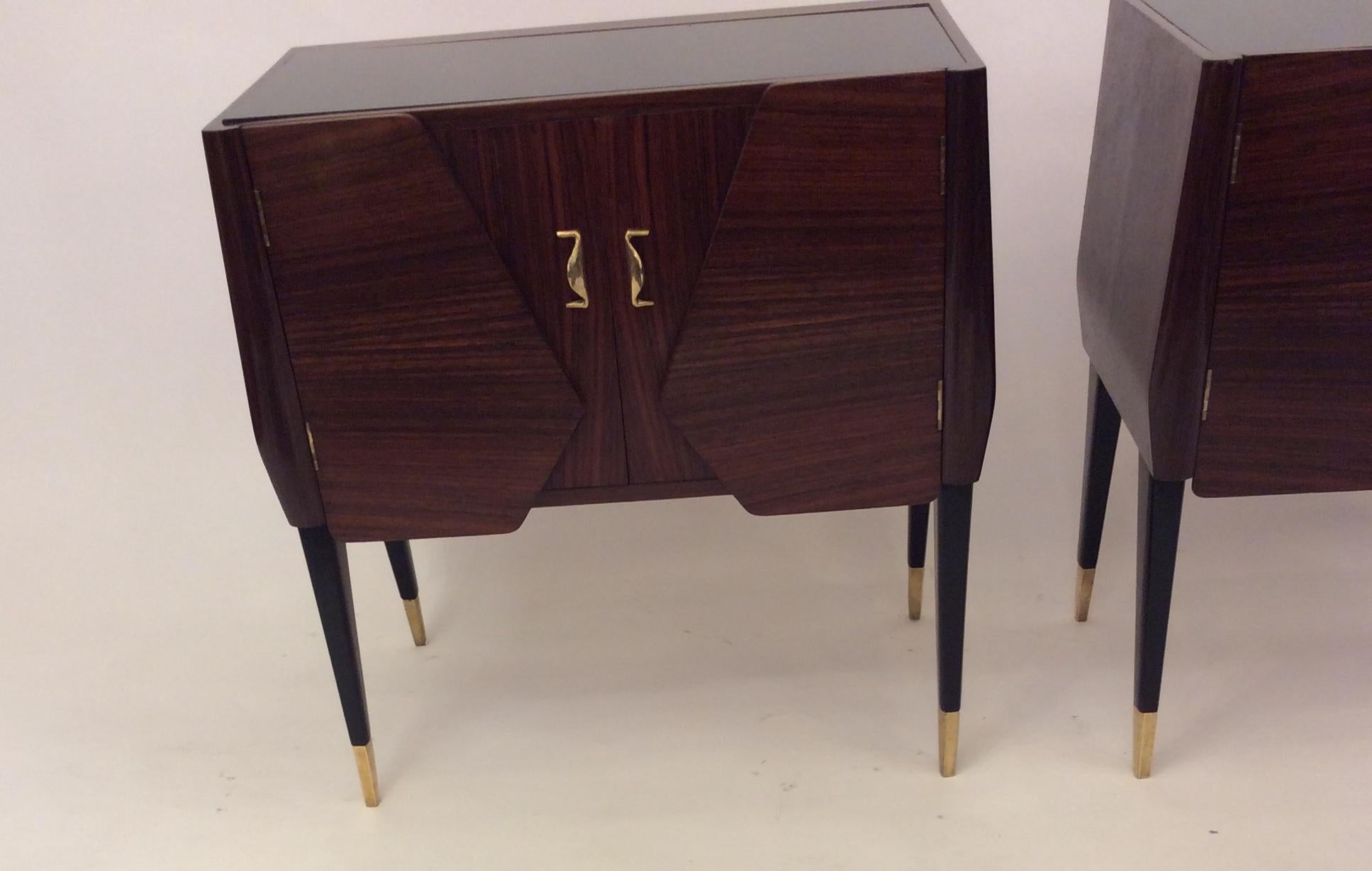 Mid-20th Century Pair of Italian Nightstands Attributed to Gio Ponti, 1950