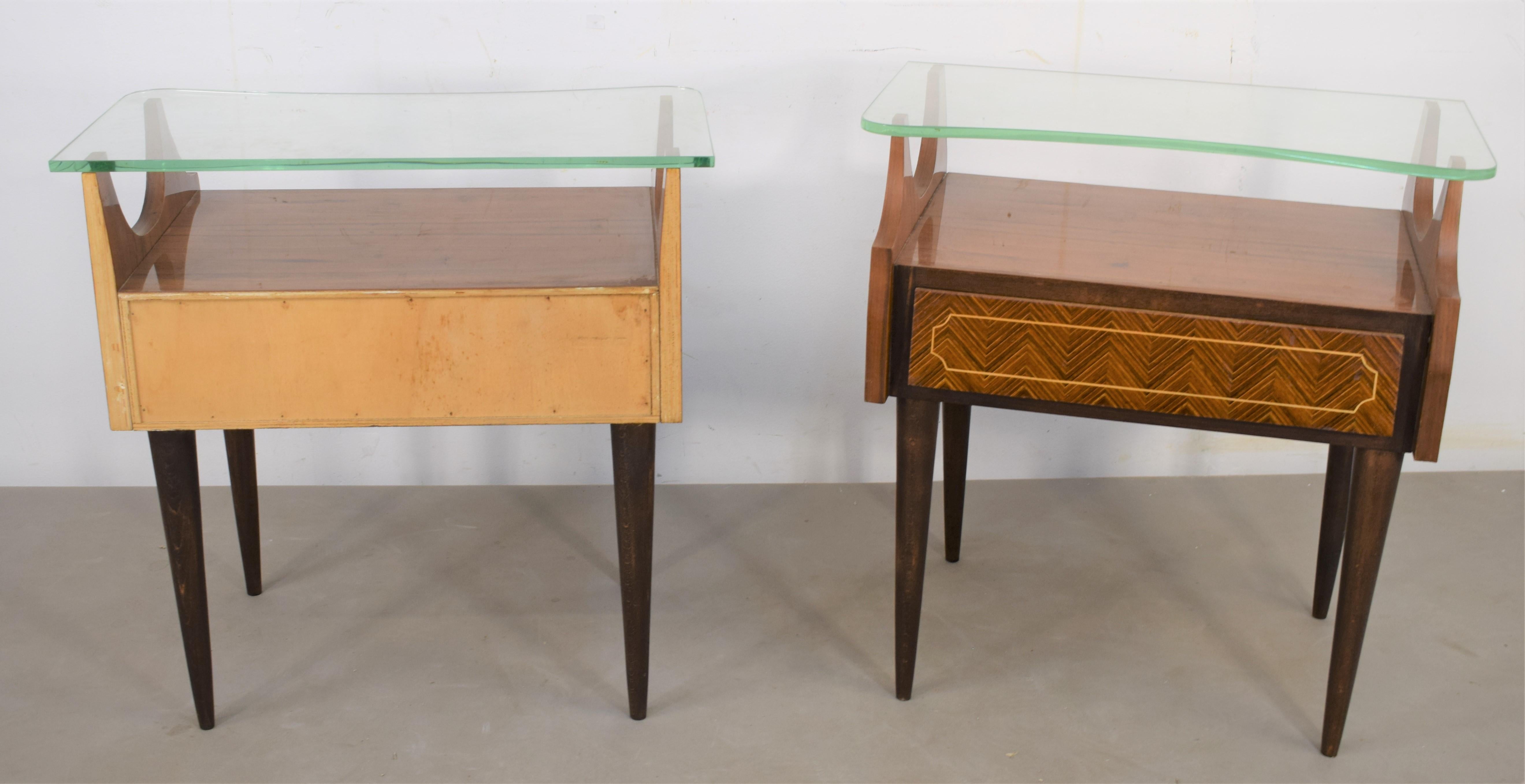 Pair of Italian Nightstands, 1960s In Good Condition For Sale In Palermo, PA
