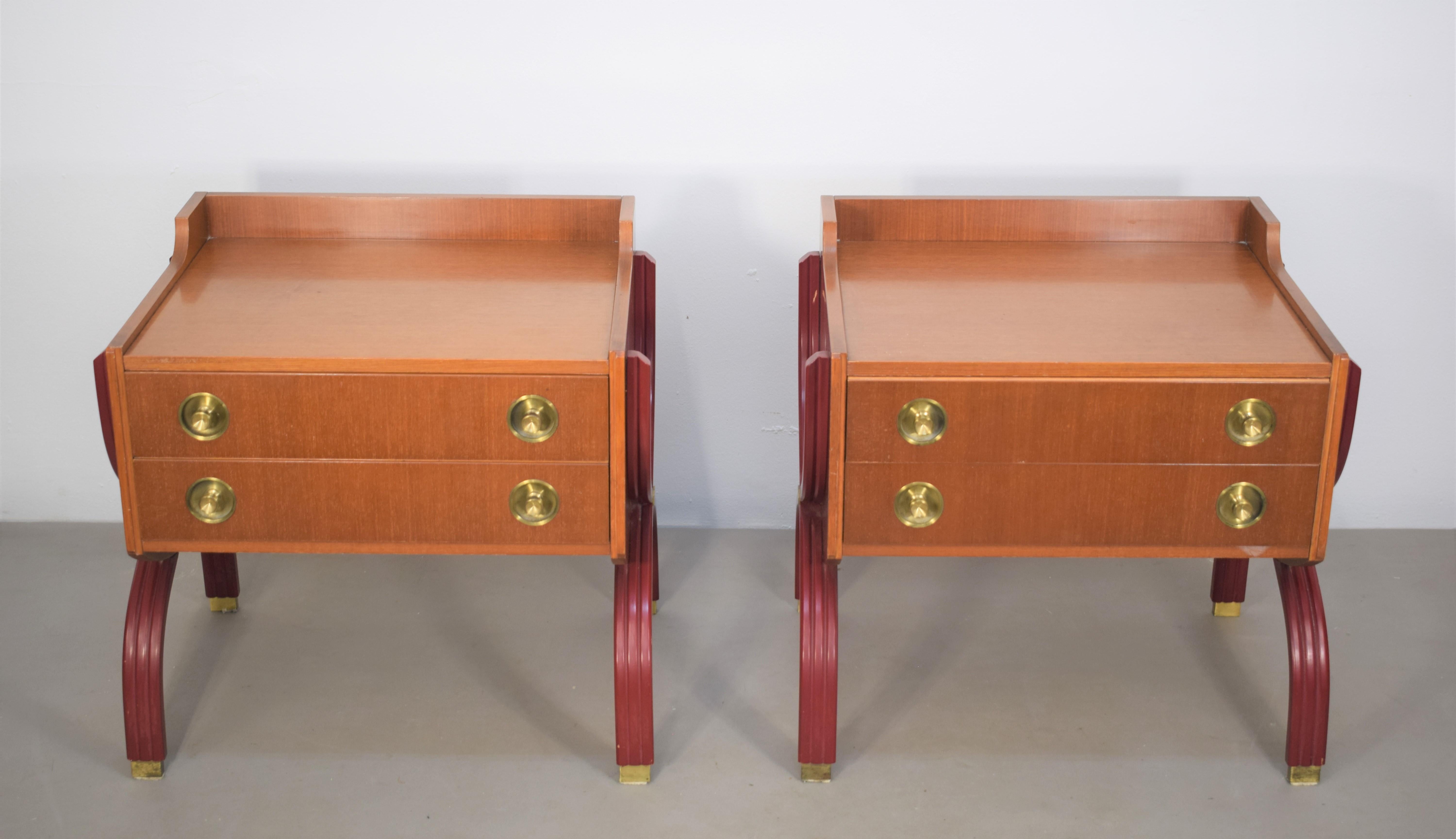 Pair of Italian nightstands, 1970s.

Dimensions: H= 54 cm; W= 55 cm; D= 42 cm.