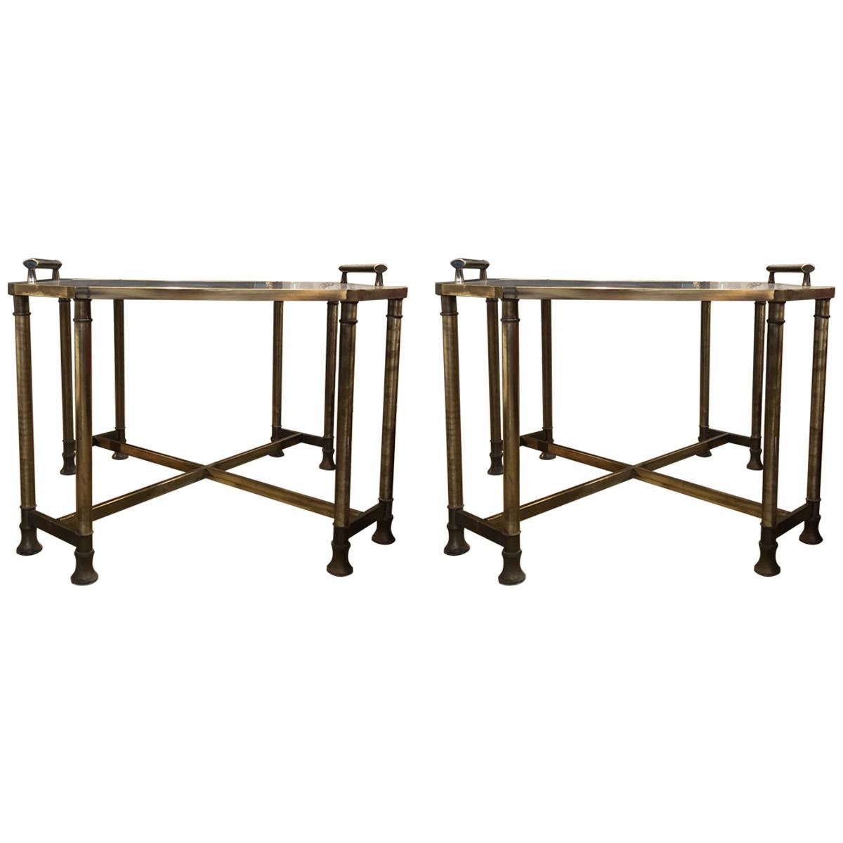 Pair of Italian Octagon Side Tables Coffee Tables, Late-20th Century