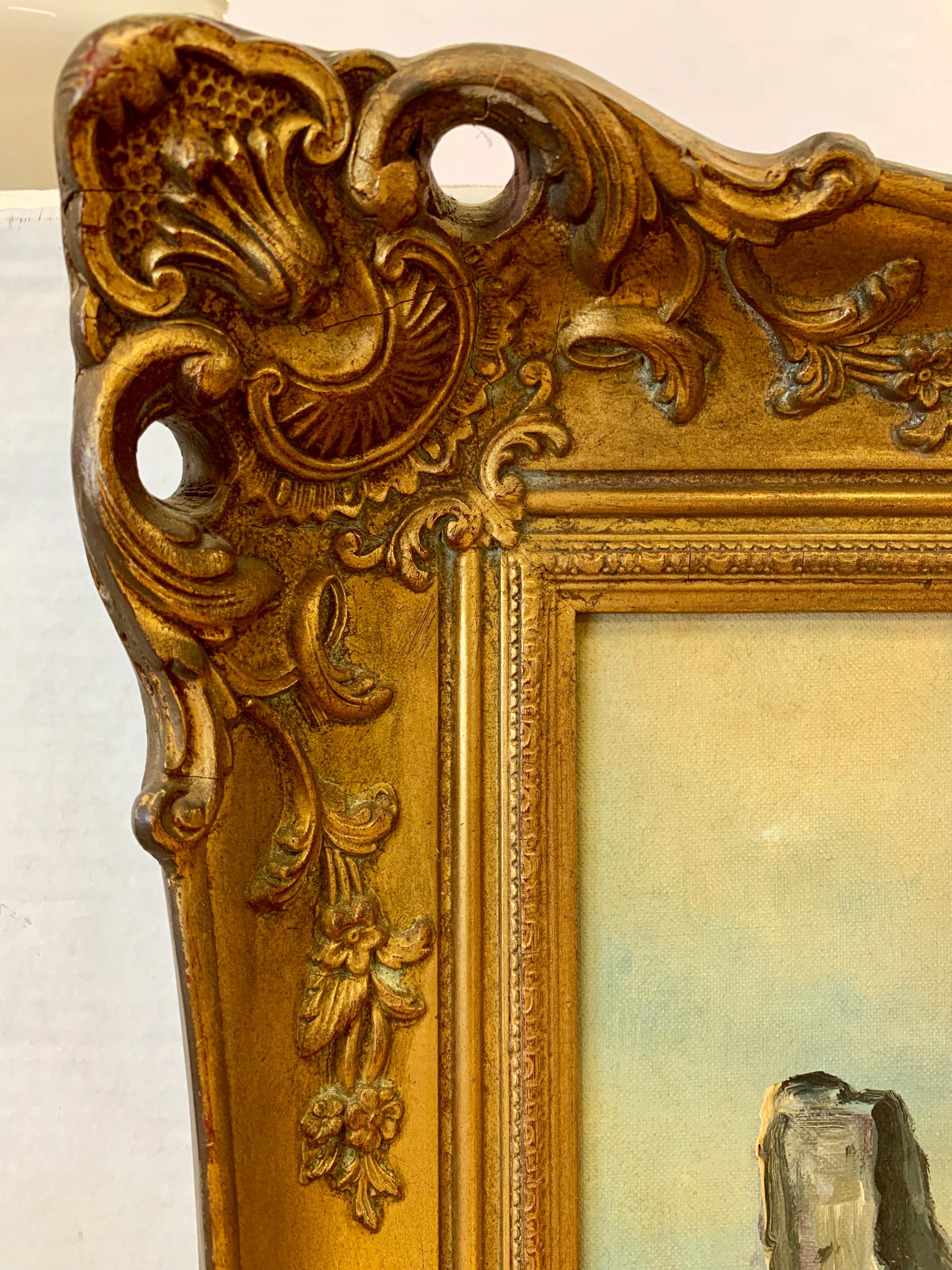 This pair of exquisitely painted oil on canvas paintings are a revelation. The frames have a little wear. Both paintings are signed by the artist, circa early 19th century, Italy.