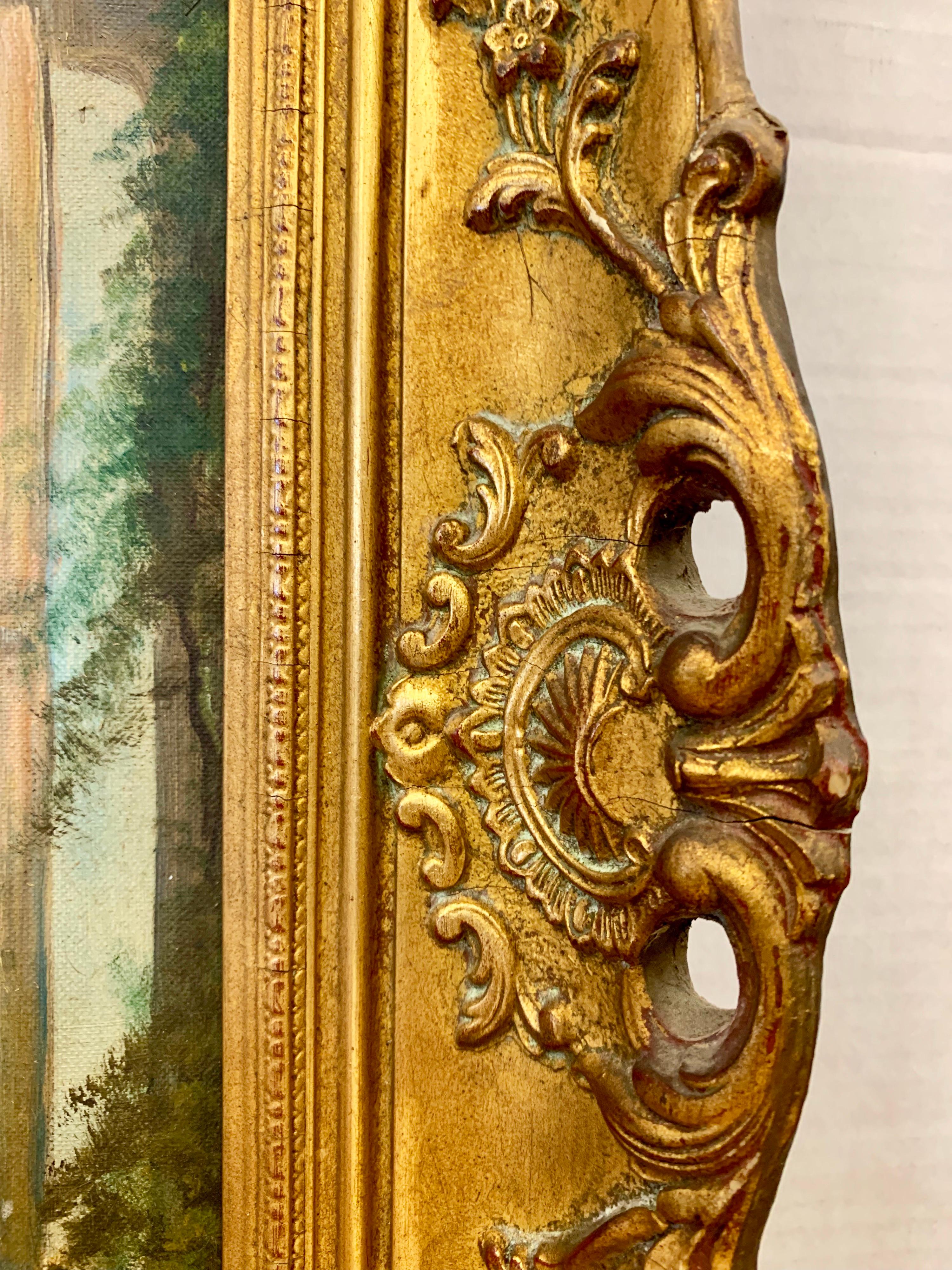 Pair of Italian Oil Paintings in Giltwood Frames by the Artist Pastori 2