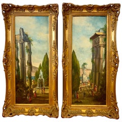 Pair of Italian Oil Paintings in Giltwood Frames by the Artist Pastori