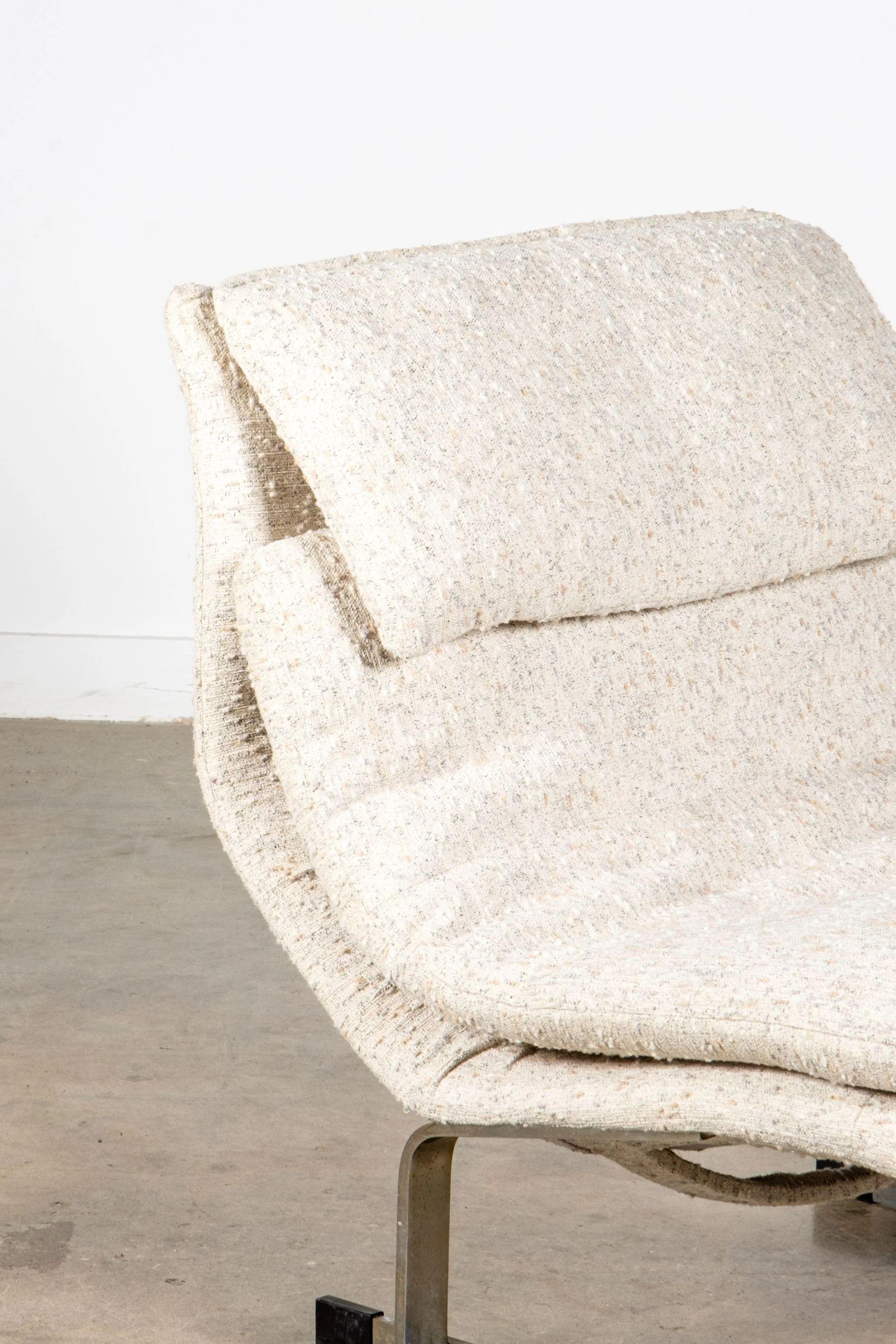 Fabric Pair of Italian 'Onda' Lounge Chairs For Sale