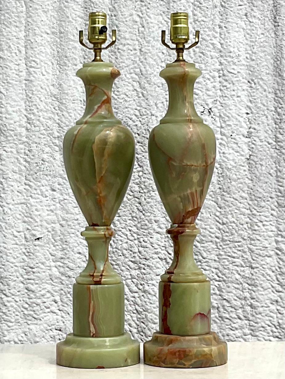 Pair of Italian Onyx Table Lamps 3