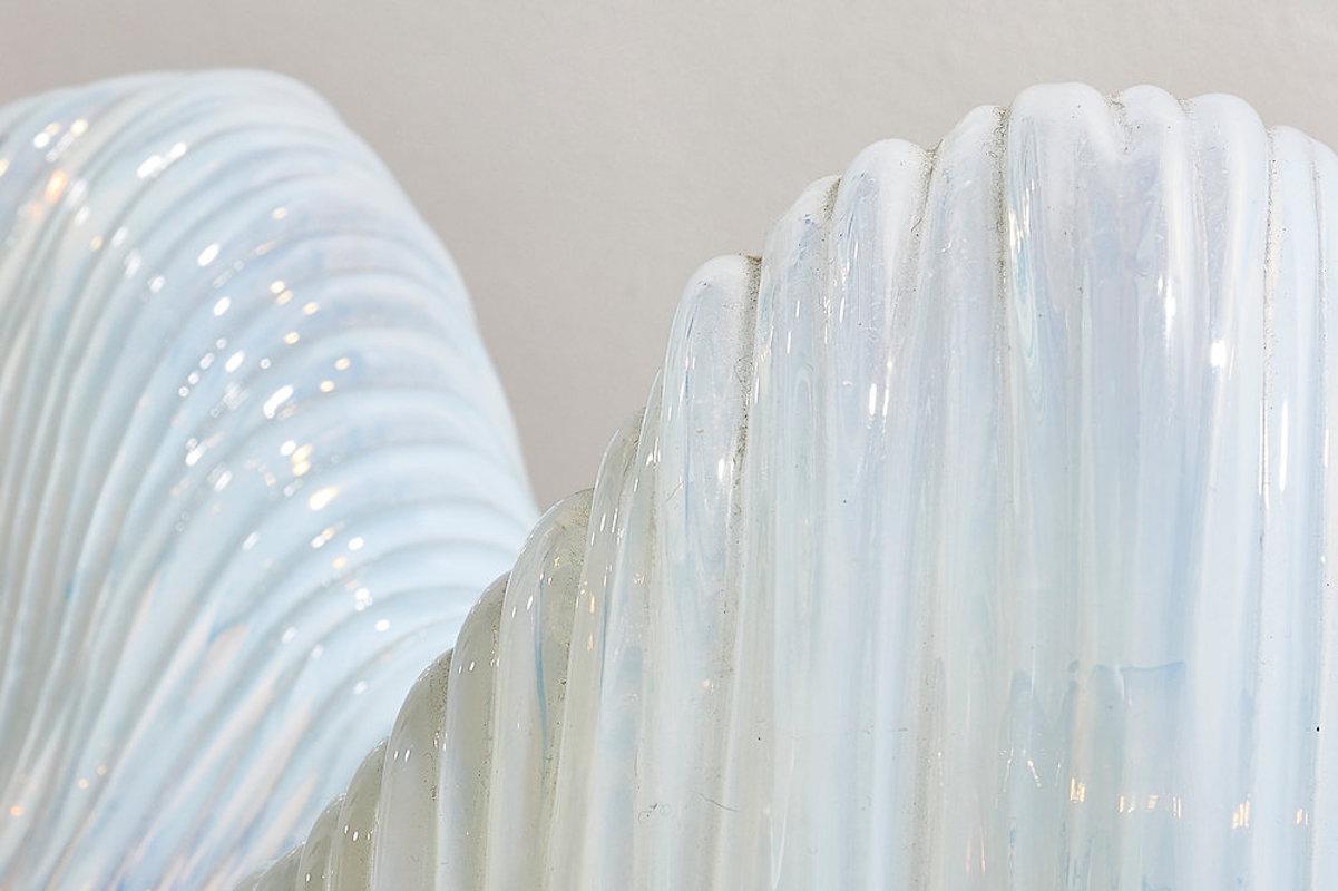 Pair of Italian Opaline Glass Lamps Model 