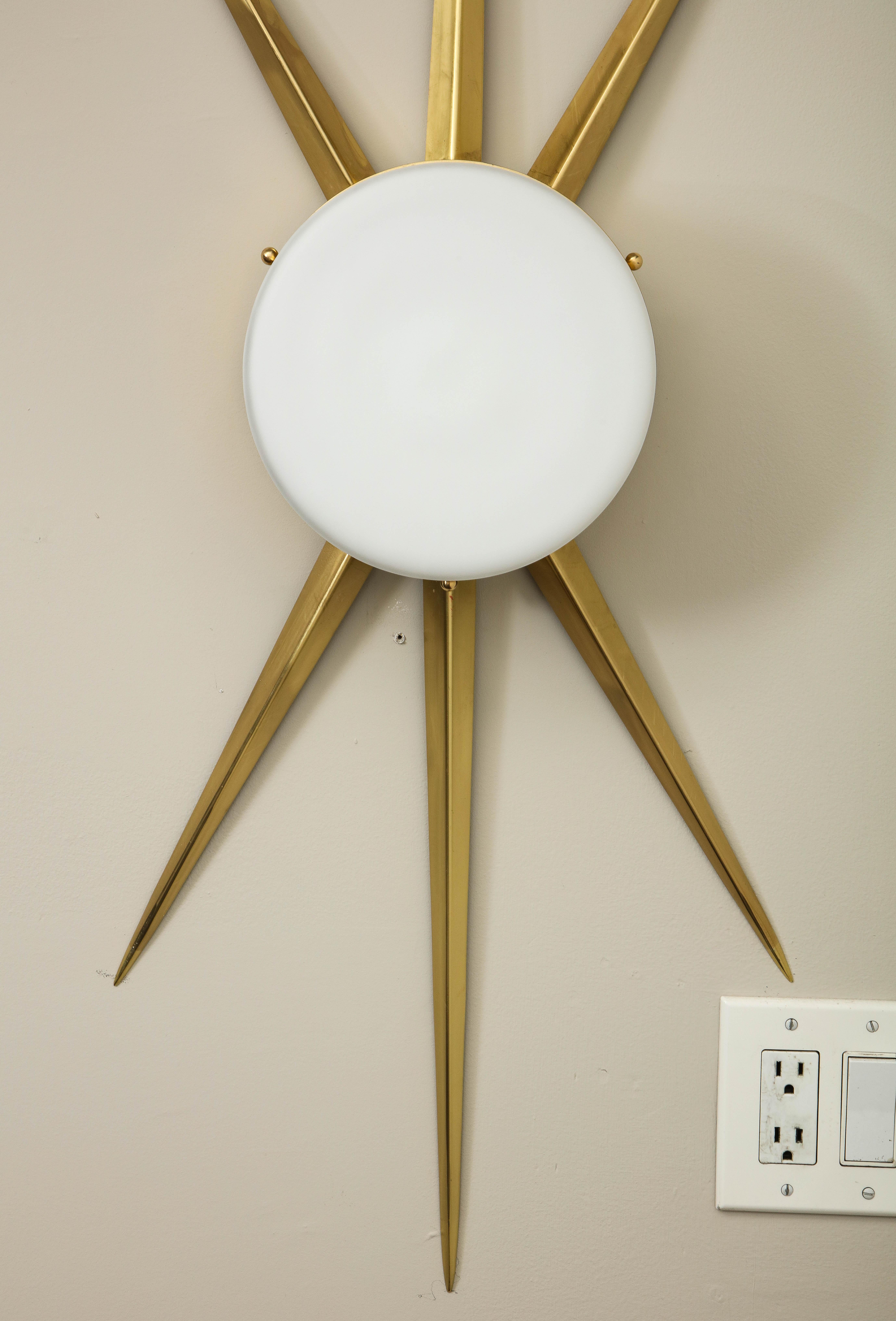 Contemporary Pair of Custom Italian Opaline Star Sconces For Sale