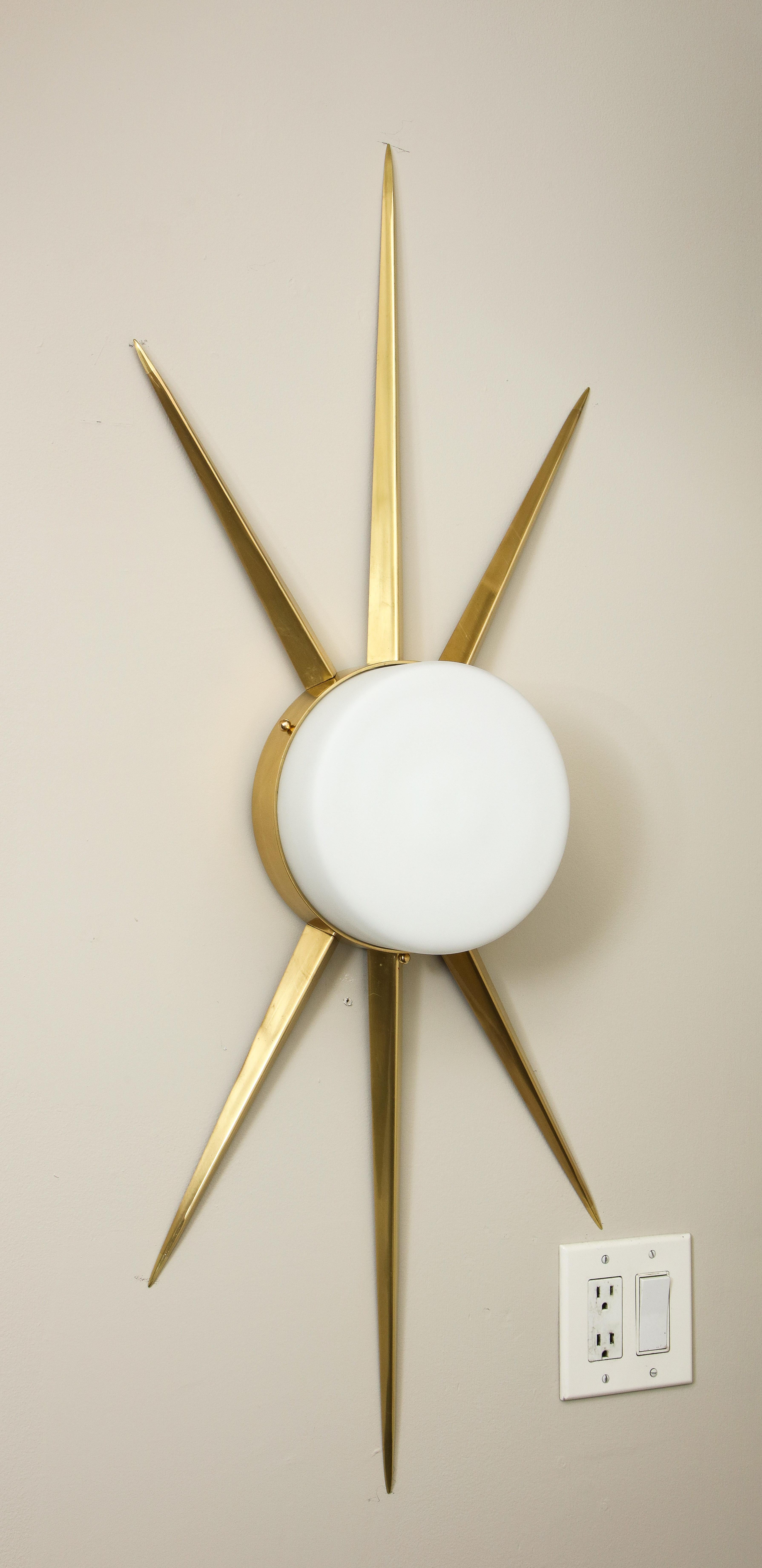 Pair of Custom Italian Opaline Star Sconces For Sale 1