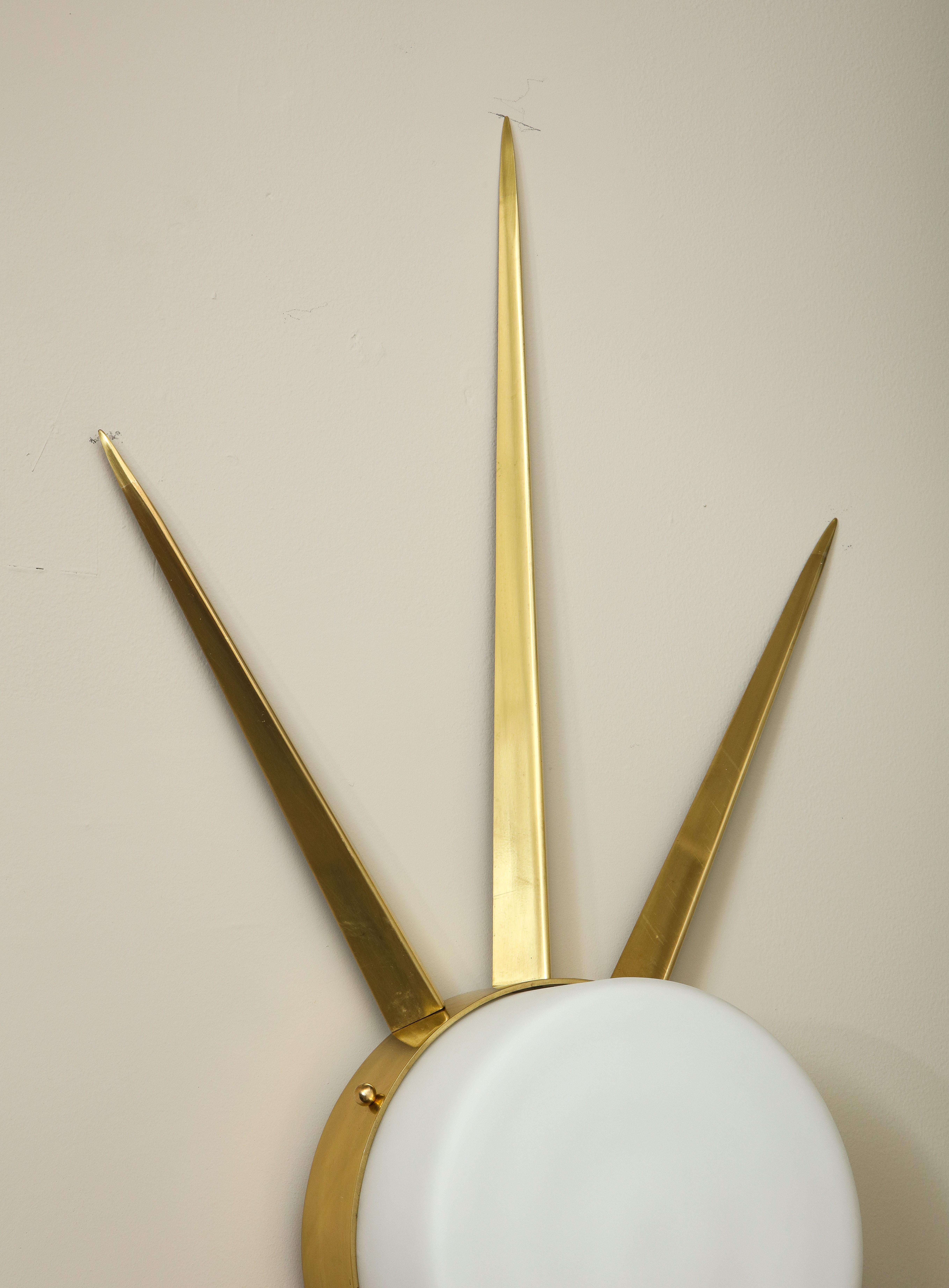 Pair of Custom Italian Opaline Star Sconces For Sale 2