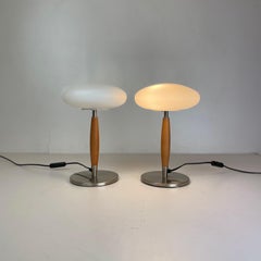 Paire de lampes de table italiennes en opaline, années 1990