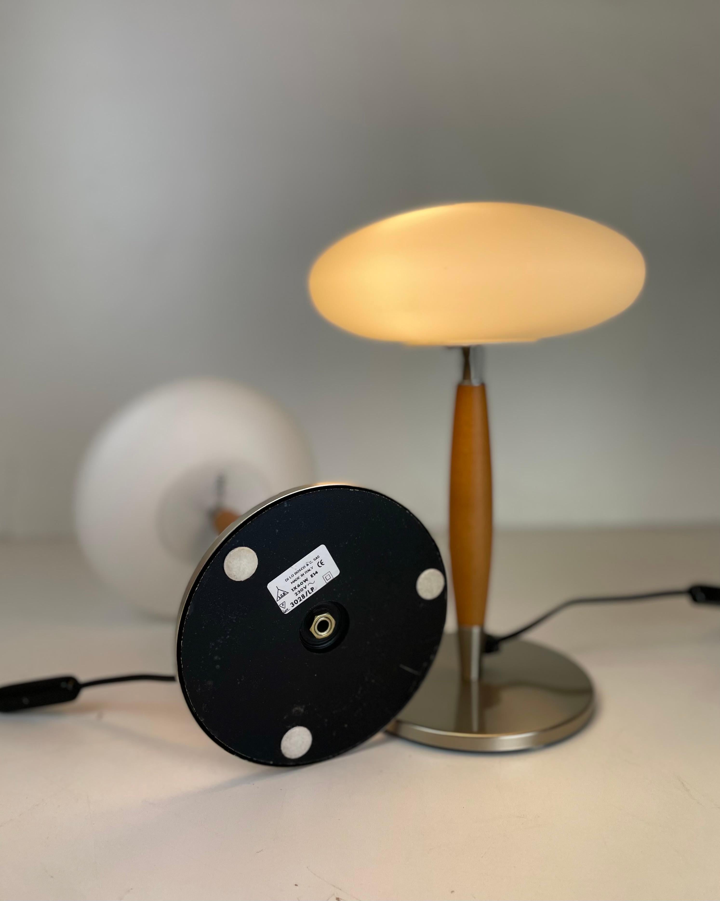 Pair of Italian Opaline Table Lamp, 1990s For Sale 1