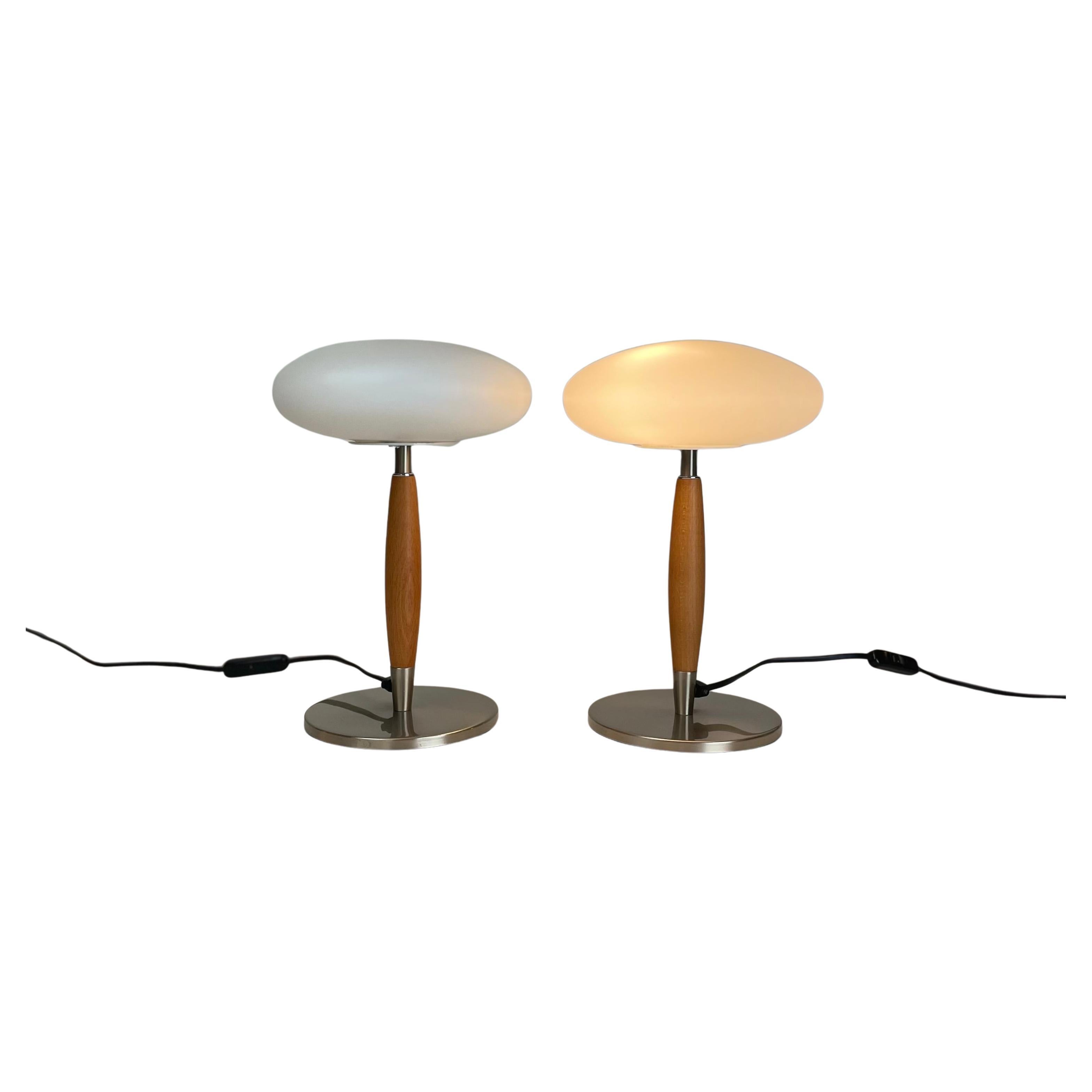 Pair of Italian Opaline Table Lamp, 1990s